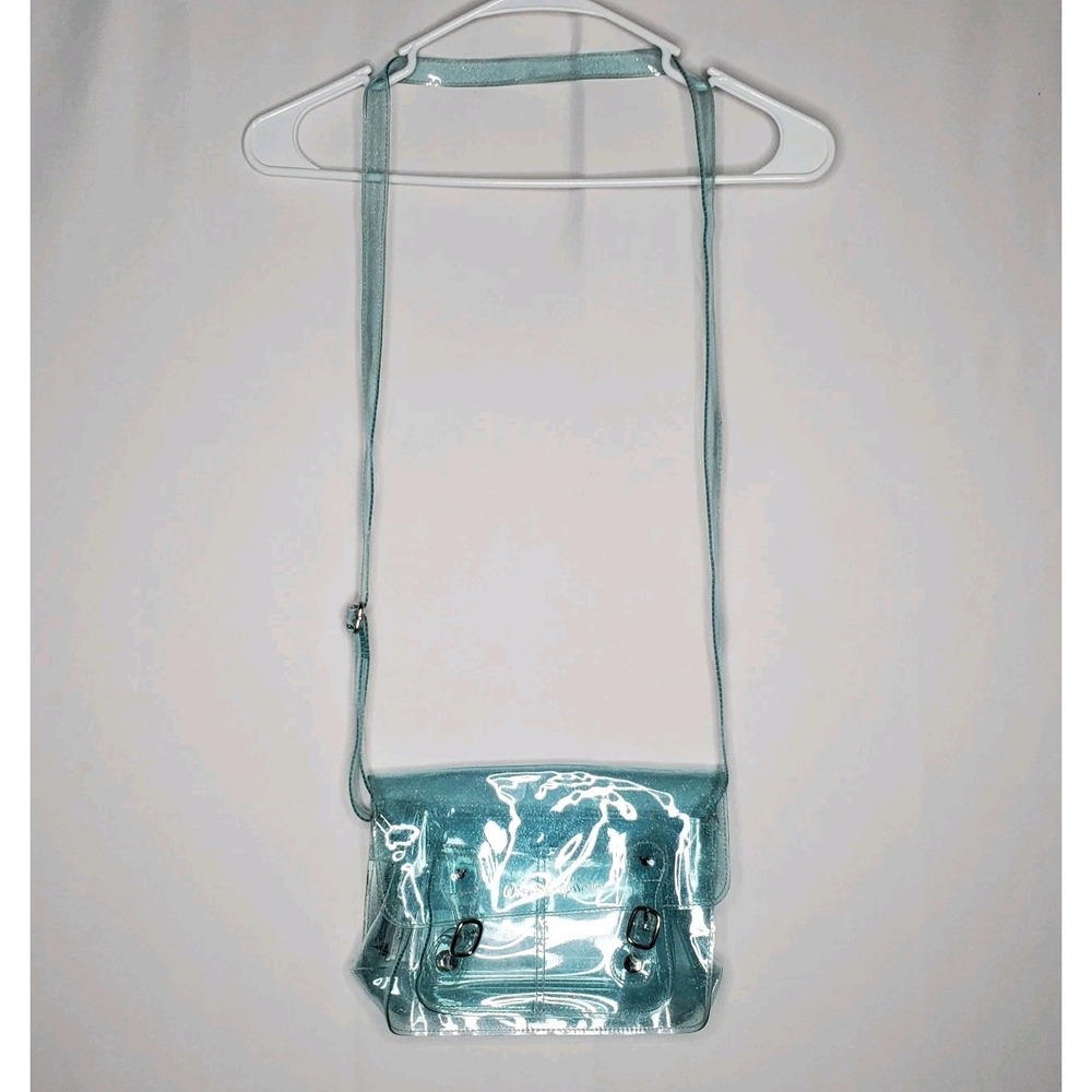 Walt Disney World Shoulder Purse Bag Clear Blue Sparkle Jelly Crossbody Vtg Y2K